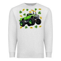 Oatmeal Heather Monster truck st patricks day Premium Sweatshirt - Neo Western