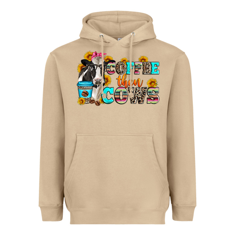 Coffee Then Cows Heavyweight Hoodie by Zillion Design Studio | Teevron