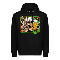 Black st patricks day peace skull Premium Hoodie - Jasminsmagicworld