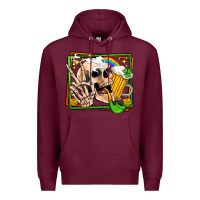 Burgundy st patricks day peace skull Premium Hoodie - Jasminsmagicworld