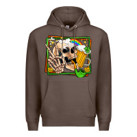 Coffee st patricks day peace skull Premium Hoodie - Jasminsmagicworld