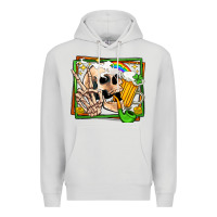 Dove Grey st patricks day peace skull Premium Hoodie - Jasminsmagicworld