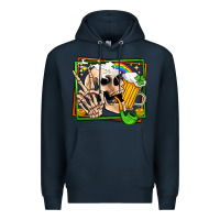 Navy st patricks day peace skull Premium Hoodie - Jasminsmagicworld