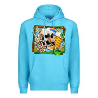 Ocean Blue st patricks day peace skull Premium Hoodie - Jasminsmagicworld