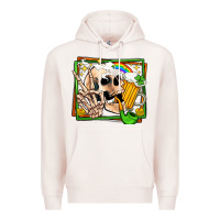 Pale Pink st patricks day peace skull Premium Hoodie - Jasminsmagicworld