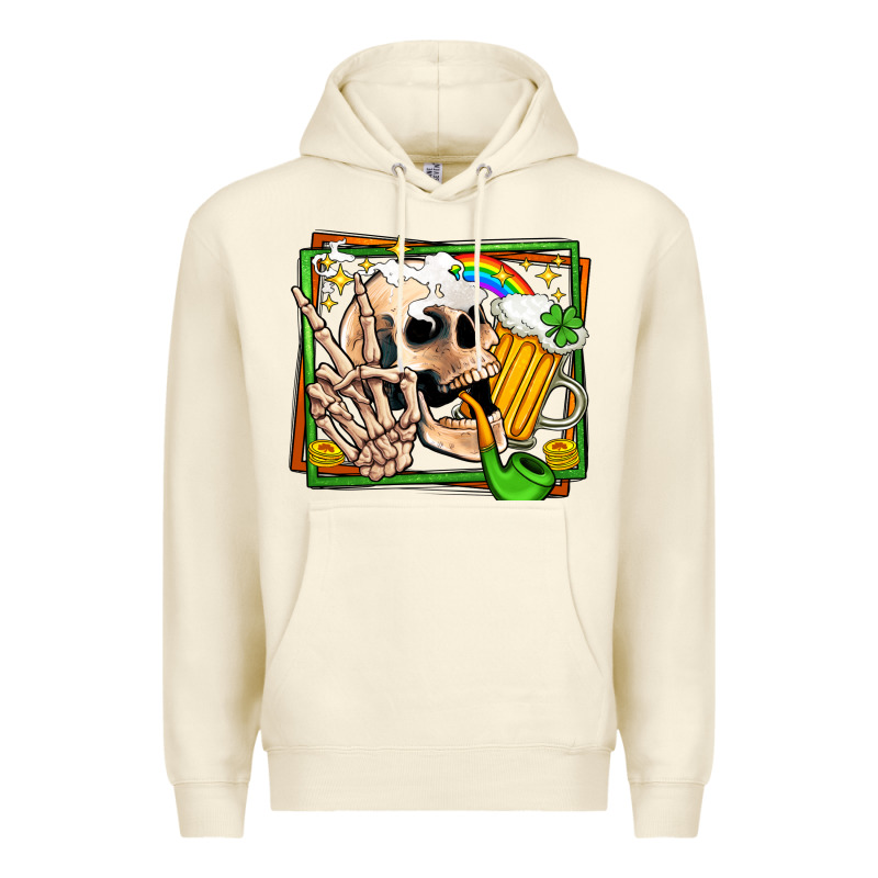 St Patricks Day Peace Skull Premium Hoodie by Jasminsmagicworld | Teevron
