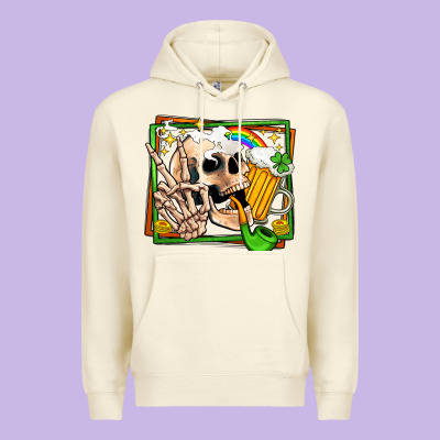 St Patricks Day Peace Skull Premium Hoodie Designed By Jasminsmagicworld