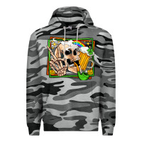 Slate Camo st patricks day peace skull Premium Hoodie - Jasminsmagicworld