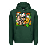 Sports Green st patricks day peace skull Premium Hoodie - Jasminsmagicworld