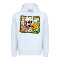 White st patricks day peace skull Premium Hoodie - Jasminsmagicworld