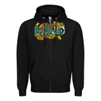 Black blessed Zipper Hoodie - texasbilliewilder