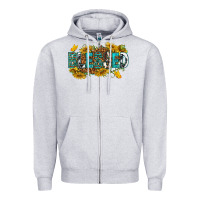 Heather Grey blessed Zipper Hoodie - texasbilliewilder