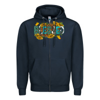 Navy blessed Zipper Hoodie - texasbilliewilder