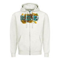 Oatmeal Heather blessed Zipper Hoodie - texasbilliewilder