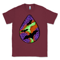 Burgundy halloween bat  teardrop Classic Tee - BundleAndBundleShop