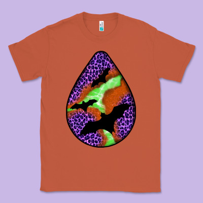 Halloween Bat  Teardrop Classic Tee Designed By Bundleandbundleshop