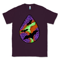 Plum halloween bat  teardrop Classic Tee - BundleAndBundleShop