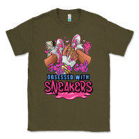 Army Green Just a girl obsessed with sneakers Classic Tee - RanaPortraitStore