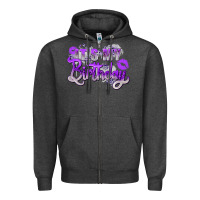 Charcoal Heather purple its my birthday Zipper Hoodie - Zillion Design Studio