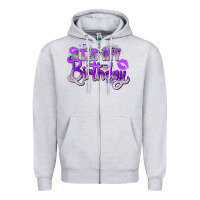 Heather Grey purple its my birthday Zipper Hoodie - Zillion Design Studio