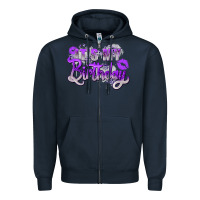 Navy purple its my birthday Zipper Hoodie - Zillion Design Studio