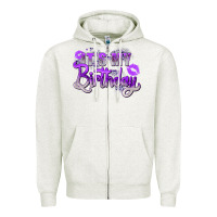 Oatmeal Heather purple its my birthday Zipper Hoodie - Zillion Design Studio