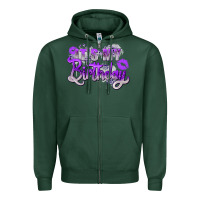Sports Green purple its my birthday Zipper Hoodie - Zillion Design Studio