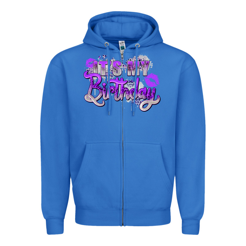 Purple Its My Birthday Zipper Hoodie by Zillion Design Studio | Teevron