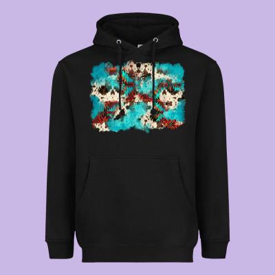 Aztec Cowhide Background Heavyweight Hoodie Designed By Zillion Design Studio