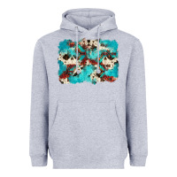 Heather Grey aztec cowhide background Heavyweight Hoodie - Zillion Design Studio