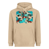 Mushroom aztec cowhide background Heavyweight Hoodie - Zillion Design Studio