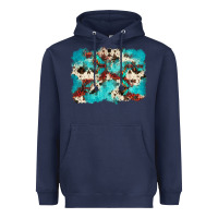 Navy aztec cowhide background Heavyweight Hoodie - Zillion Design Studio