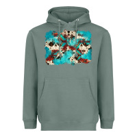 Sage aztec cowhide background Heavyweight Hoodie - Zillion Design Studio