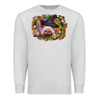 Dove Grey halloween pig Premium Sweatshirt - CowhideDigitalArt