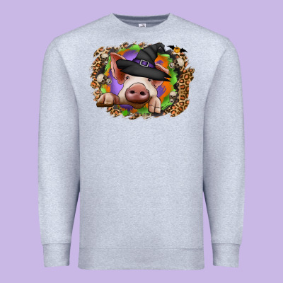 Halloween Pig Premium Sweatshirt Designed By Cowhidedigitalart