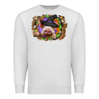 Oatmeal Heather halloween pig Premium Sweatshirt - CowhideDigitalArt