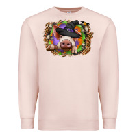 Pale Pink halloween pig Premium Sweatshirt - CowhideDigitalArt