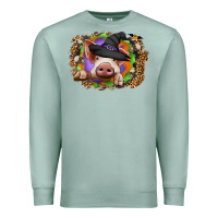 Seafoam halloween pig Premium Sweatshirt - CowhideDigitalArt