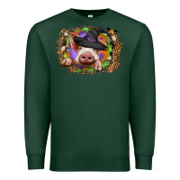 Sports Green halloween pig Premium Sweatshirt - CowhideDigitalArt