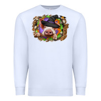 White halloween pig Premium Sweatshirt - CowhideDigitalArt