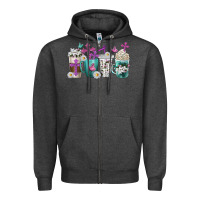 Charcoal Heather blessed coffee cups Zipper Hoodie - texasbilliewilder