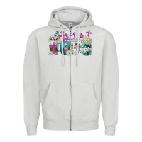 Dove Grey blessed coffee cups Zipper Hoodie - texasbilliewilder