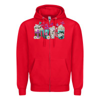 Red blessed coffee cups Zipper Hoodie - texasbilliewilder