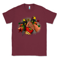 Burgundy Juneteenth black girl sneakers Classic Tee - RanaPortraitStore