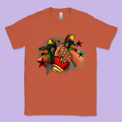 Juneteenth Black Girl Sneakers Classic Tee Designed By Ranaportraitstore