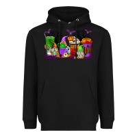 Black Halloween Gnomes Coffee Cups Heavyweight Hoodie - texasbilliewilder