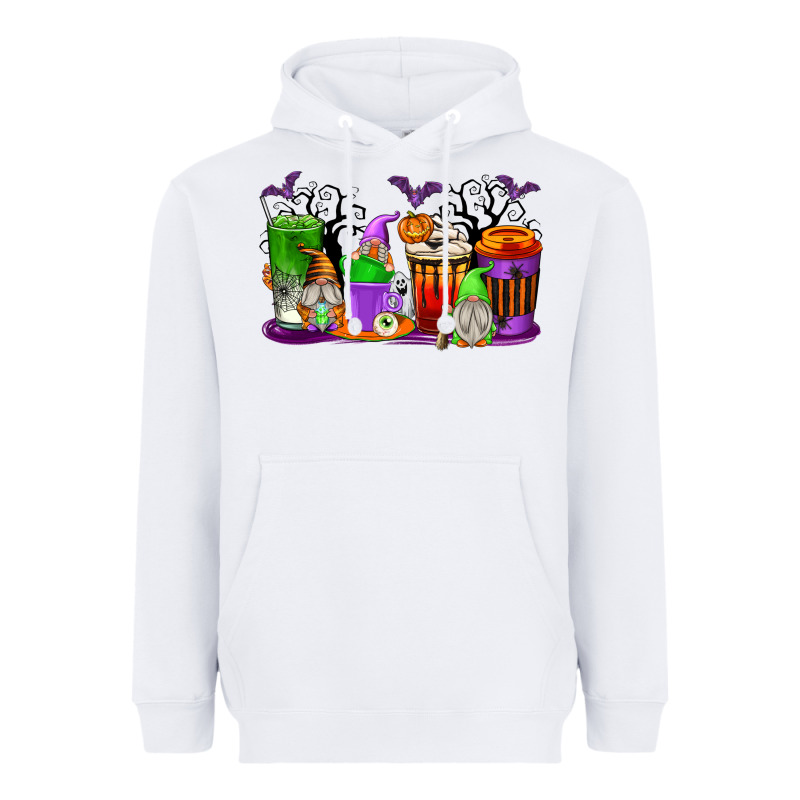 Halloween Gnomes Coffee Cups Heavyweight Hoodie by texasbilliewilder | Teevron