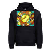 Black softball cowhide turquoise glitter tumbler Urban Hoodie - Jasminsmagicworld