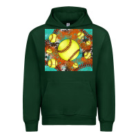 Forest Green softball cowhide turquoise glitter tumbler Urban Hoodie - Jasminsmagicworld