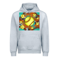 Heather Grey softball cowhide turquoise glitter tumbler Urban Hoodie - Jasminsmagicworld